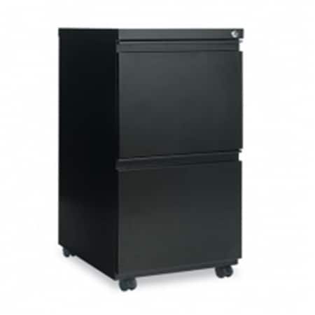Fine-Line 14.87 x 19.12 in. Two-Drawer Metal Pedestal File with Full-Length Pull - Black FI1625913